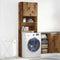 vidaXL - Wasmachinekast - 64x24x190 - cm - bewerkt - hout - oud - houtkleurig