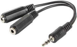 3.5 mm Male or Female Jack Adaptor Lanberg AD-0024-BK Black