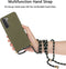 Lunso - Backcover hoes met koord - Geschikt voor Samsung Galaxy S21 - Army Groen