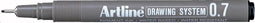 ARTLINE Drawing System Fineliner - 1 stuk - 0.7mm Lijndikte - Zwart