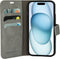Mobiparts iPhone 15 - Classic Wallet Case - Ruimte voor pasjes - Granite Grey
