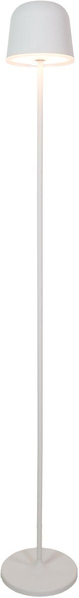EGLO Mannera-L - Staande lamp - Oplaadbaar tot 47 uur - Draadloos - Dimbaar - Grijs/Wit - H 140 cm - Ø 16 cm