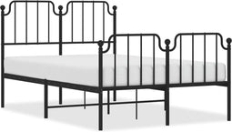 vidaXL - Bedframe - met - hoofd- - en - voeteneinde metaal - zwart - 120x190 - cm