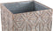 PTMD Jenah Brown Cement Pot Cross Pattern Square XL