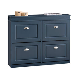 SoBuy Schoenenkast 4 Kleppen - Slank Schoenenmeubel - Tot 16 paar schoenen - Blauw