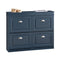 SoBuy Schoenenkast 4 Kleppen - Slank Schoenenmeubel - Tot 16 paar schoenen - Blauw