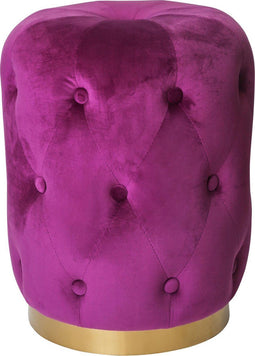PTMD Poef Xelena paars velvet rond 36 X 36 X 47