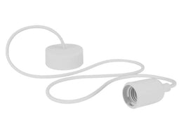 Vellight Design Lamphouder - Siliconen Pendellamp - Inkortbaar Textielsnoer - Mat Wit