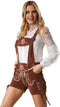 dressforfun Lederhose Ammersee - Verkleedkleding - Kleurrijke stiksels - Bruin