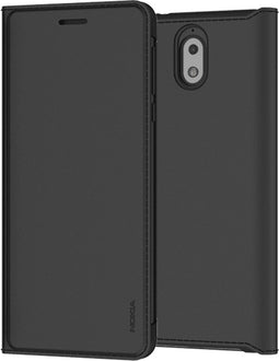 Nokia 3.1 - Slim Flip Cover - Kunstleder met pashouder - Zwart