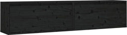 vidaXL - Wandkasten - 2 - st - 80x30x35 - cm - massief - grenenhout - zwart