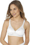 Triumph Elegant Cotton N - Beugelloze beha - Bloemmotief - Wit - Maat D90