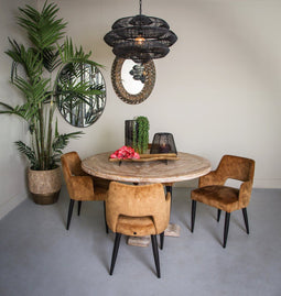 PTMD Eetkamerstoel Jip Met Arm Hout Adore Rust