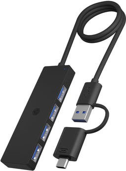 Icy Box IB-HUB1424-C3 - USB Hub - 4x USB 3.2 Gen 1 Type-A + Type-C - Zwart