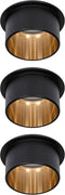 Paulmann Gil inbouwspot - set van 3- zwart mat/goud - 3StepDim - 2700K - rond