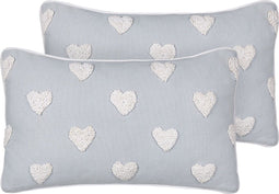 GAZANIA - Sierkussen set van 2 - Grijs - 30 x 50 cm - Katoen