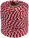 Touw katoen 45meter 50gr rood/wit