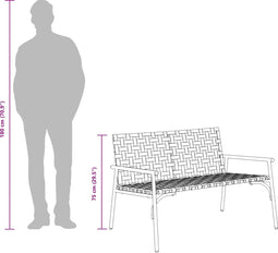 vidaXL - Ligbank - Zwart - 113x79x75 - cm - Poly - Rattan
