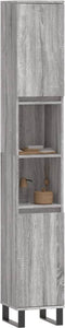 vidaXL - Badkamerkast - 30x30x190 - cm - bewerkt - hout - grijs - sonoma - eikenkleur
