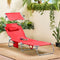SoBuy OGS48-R - Opvouwbare Ligstoel - Verstelbare Luifel 4 Ligposities - Rood