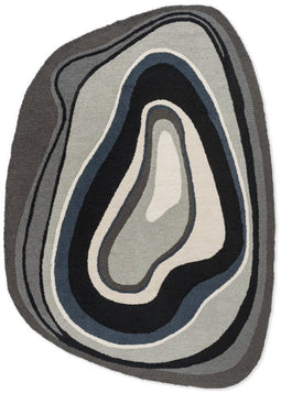 Brink en Campman - Brink en Campman Habitat Aura Grey Outdoor 477304 Vloerkleed - 140x200 - Ovaal - Buiten,Laagpolig Tapijt - Modern - Meerkleurig