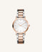 Rosefield The Tribeca Dames Horloge - Zilver + Rosé Goud Ø33mm - TWSSRG-T64