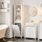 SoBuy BZR102-W - Badkamerkast - Witte Hoge Kolomkast met 3 Planken - 45 x 35 x 171 cm