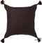 J-Line kussen Kwasten - leder - donkerbruin