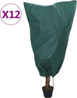 vidaXL - Plantenhoezen - met - trekkoord - 12 - st - 70 - g/m² - 0,8x1,2 - m