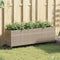 vidaXL - Plantenbak - met - wielen - 3 - potten - 107x32x38 - cm - poly - rattan - grijs