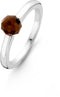 TI SENTO Ring 12128TB - Zilveren dames ring - Bruine gefacetteerde steen - Maat 50