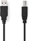 Nedis CCGL60100BK50 - USB A naar USB B Kabel - 500 cm - Zwart
