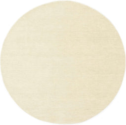 Vloerkleed MOMO Rugs Panorama Uni Rond White Vloerkleed - 150 rond - Rond - Laagpolig,Rond Tapijt - Klassiek - Beige