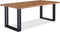 Feel Home - 240x100 Eettafel - Massief Glad Boomstamblad Eiken - 5 cm dik - Twin U Frame