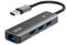 3GO HUB37PETH2 - USB Hub - 3x USB 3.2 (Gen1, 5Gb/s) - Ethernet 100Mbps - Hoogte 14mm - Breedte 92mm