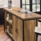 SoBuy KNL01-F - Keukeneiland - Buffetkast met 2 Deuren 4 Vakken - Bruin - 170x60x89cm