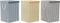 Wasmand DKD Home Decor Pied-de-poule 36 x 36 x 55 cm Grijs Blauw Geel (3 Stuks)