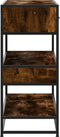 vidaXL - Wandtafel - 90x35x80 - cm - bewerkt - hout - gerookt - eikenkleurig