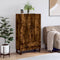 vidaXL - Hoge - kast - 69,5x31x115 - cm - bewerkt - hout - gerookt - eikenkleurig