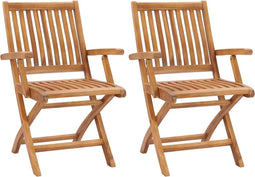 vidaXL - Tuinstoelen - 2 - st - inklapbaar - massief - teakhout