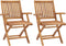 vidaXL - Tuinstoelen - 2 - st - inklapbaar - massief - teakhout