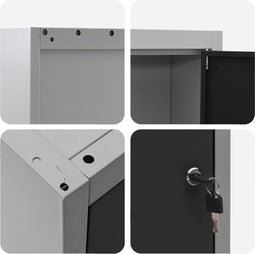 vidaXL - Gereedschapskast - Muurmontage - Zwart - 50x20x55 - cm - Staal