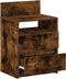 vidaXL - Nachtkastje - met - 2 - lades - 40x33x60 - cm - gerookt - eikenkleurig
