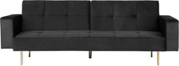 VISNES - Slaapbank 3-zits - Zwart - Fluweel
