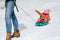 Restart Slee Kunststof - Baby Rider Slede - Hoge rugleuning - Blauw/Donkerblauw