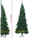 vidaXL - Kunstkerstboom - hoek - 180 - cm - PVC - groen