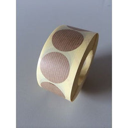 Klika - Etiket 35 mm rond kraft bruin 1000 rol - 20 stuks