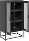 vidaXL - Hoge - kast - 68x39x123 - cm - staal - zwart