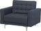ABERDEEN - Chesterfield fauteuil - Donkergrijs - Polyester