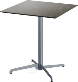 X Cross Terrastafel Grijs Frame + Midnight Marble HPL 70x70 cm - Essentials 110011677 - Horeca & Professioneel
